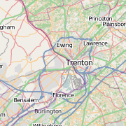 Example from OSM of the imported land use polygons around Trenton, NJ.